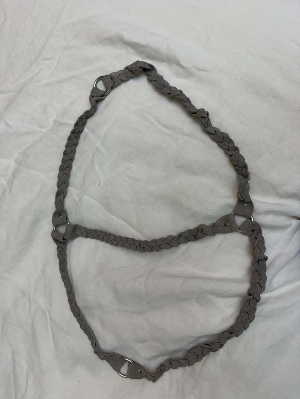 Braided Grey Suede Women’s Harness